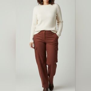 Eileen Fisher 100% Wool Cargo Pants Burgandy Sz Petite S Retail $258 NWT Winter